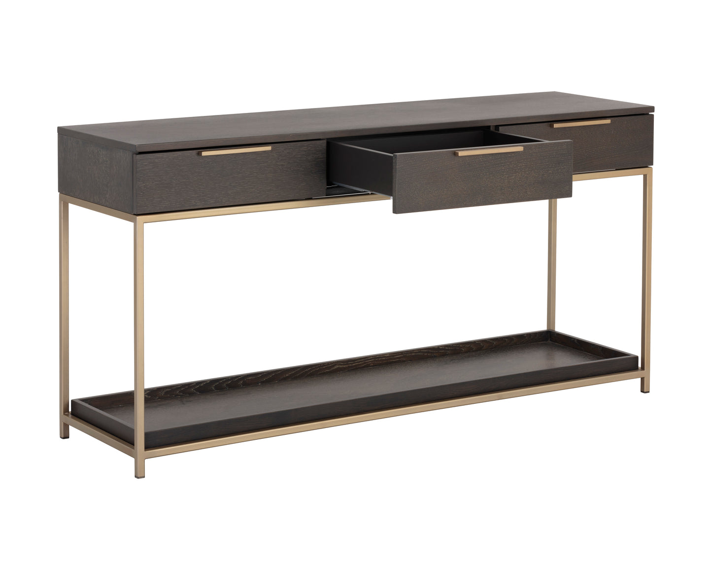 NAHLA REBEL CONSOLE TABLE WITH DRAWERS  - GOLD - CHARCOAL GREY