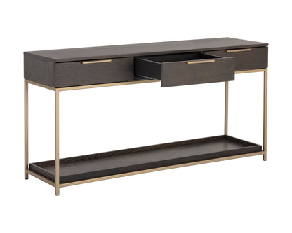 NAHLA REBEL CONSOLE TABLE WITH DRAWERS  - GOLD - CHARCOAL GREY