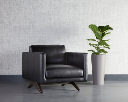 NAHLA ROGERS ARMCHAIR - CORTINA BLACK LEATHER