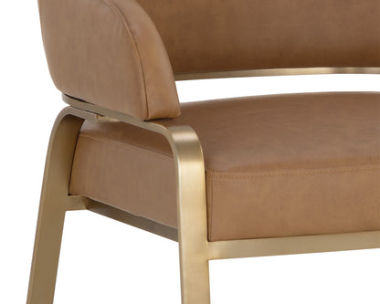 NAHLA MALACHI DINING ARMCHAIR - MILLIKEN COGNAC