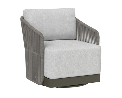 NAHLA ALLARIZ SWIVEL ARMCHAIR - WARM GREY - GRACEBAY LIGHT GREY