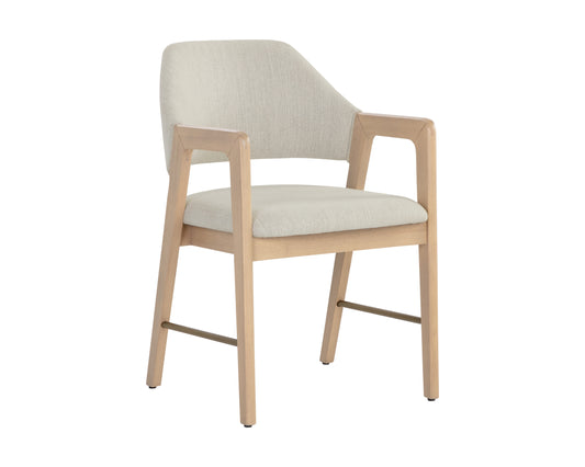 NAHLA MILTON DINING ARMCHAIR - LIGHT WASH - MINA IVORY