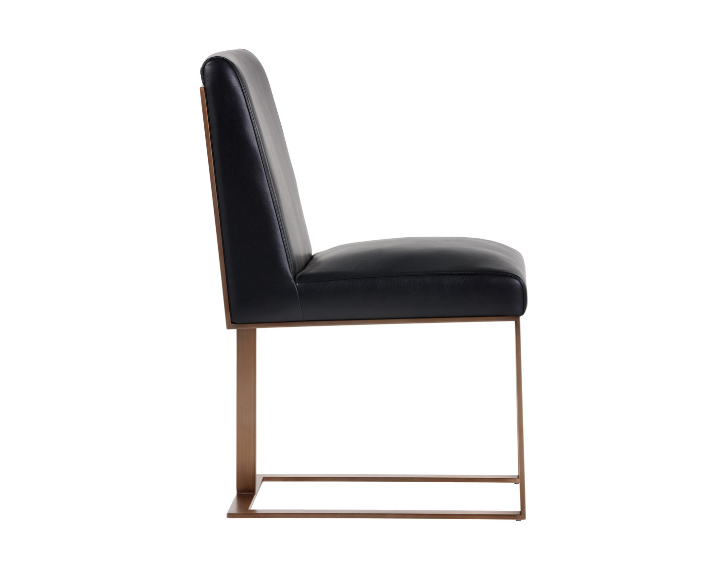 NAHLA DEAN DINING CHAIR - ANTIQUE BRASS - CANTINA BLACK