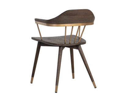 NAHLA DEMI DINING ARMCHAIR - DISTRESSED BROWN