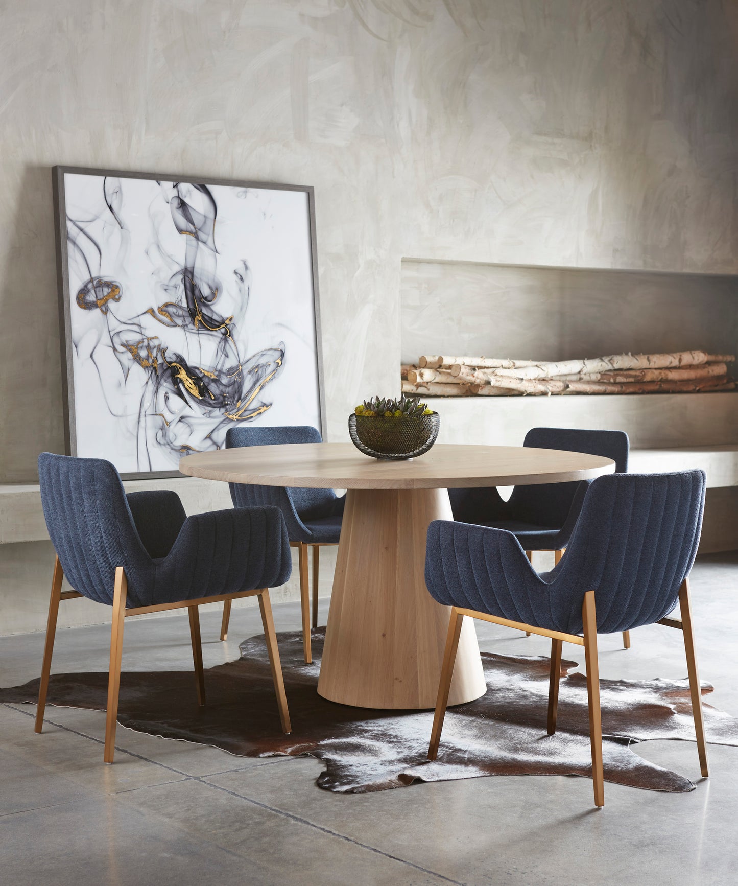 NAHLA LUCANO DINING ARMCHAIR - BELFAST NAVY