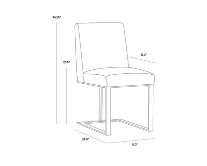 NAHLA DEAN DINING CHAIR - STAINLESS STEEL - CANTINA MAGNETITE