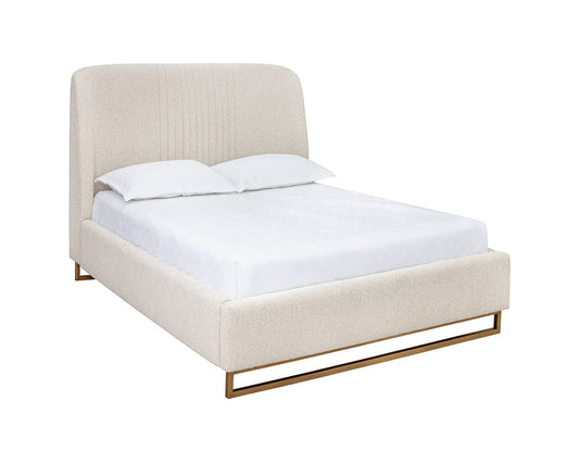 NAHLA NEVIN BED - QUEEN - DOVE CREAM