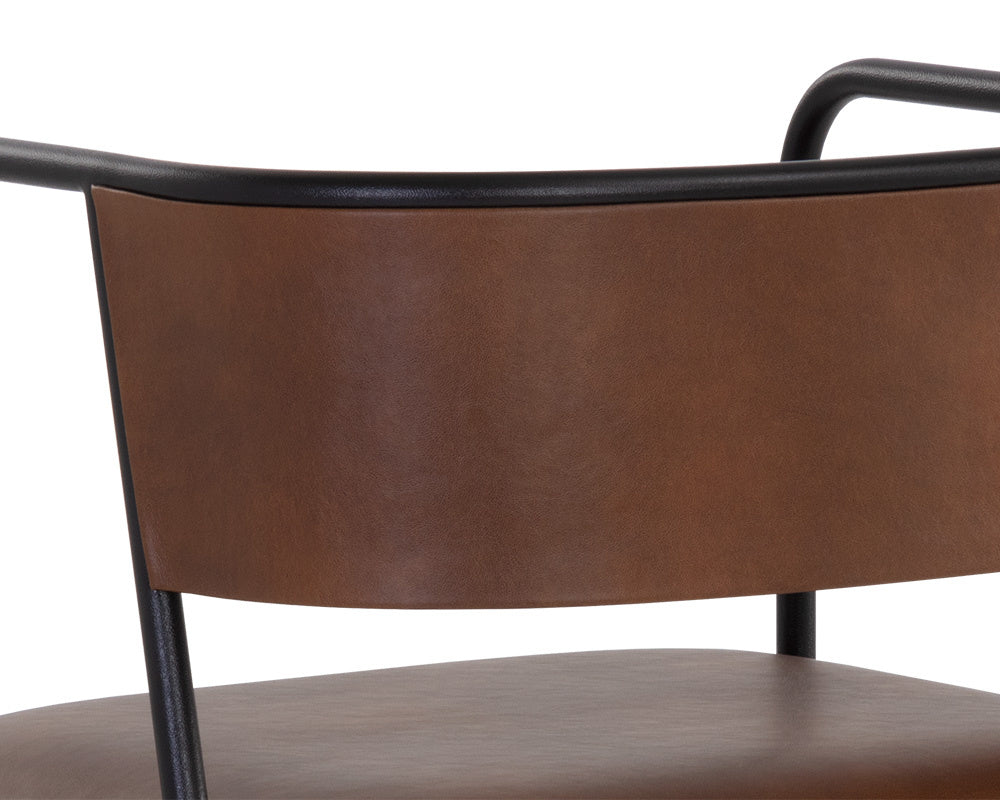 NAHLA BRENAN DINING ARMCHAIR - BRAVO COGNAC