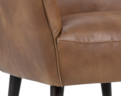 NAHLA LUTHER LOUNGE CHAIR - TOBACCO TAN