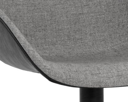 NAHLA MCCOY SWIVEL DINING CHAIR - NOVEMBER GREY / NIGHTFALL BLACK