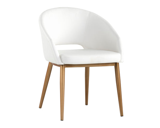 NAHLA THATCHER DINING ARMCHAIR - CHAMPAGNE GOLD - SNOW