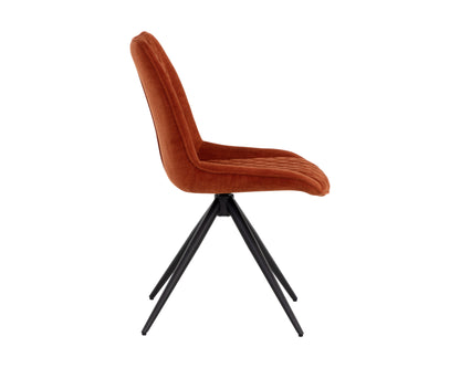 NAHLA FREYA SWIVEL DINING CHAIR - DANNY RUST