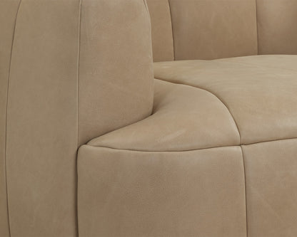 NAHLA TADEO SWIVEL LOUNGE CHAIR - DARK BROWN - SAHARA SAND LEATHER