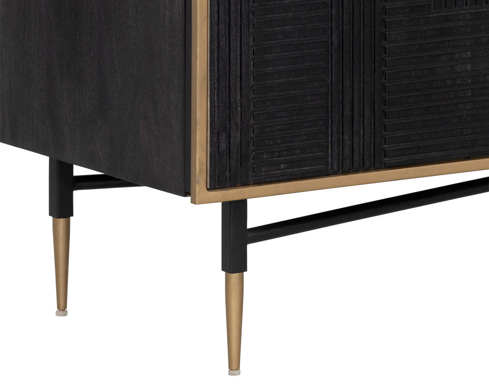 NAHLA MARKWOOD SIDEBOARD - BRASS - DARK BROWN