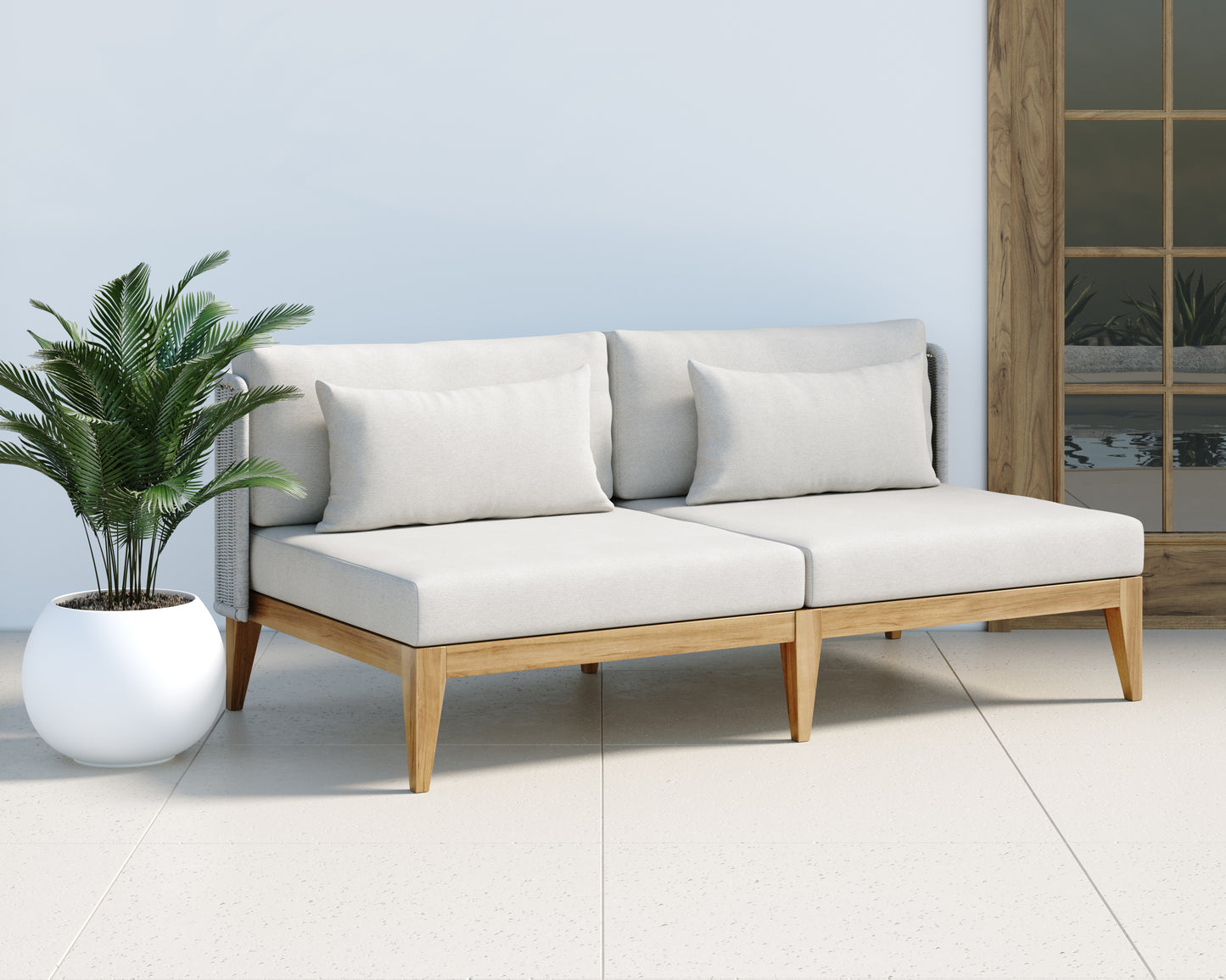 NAHLA IBIZA 2 SEATER SOFA - NATURAL - STINSON WHITE