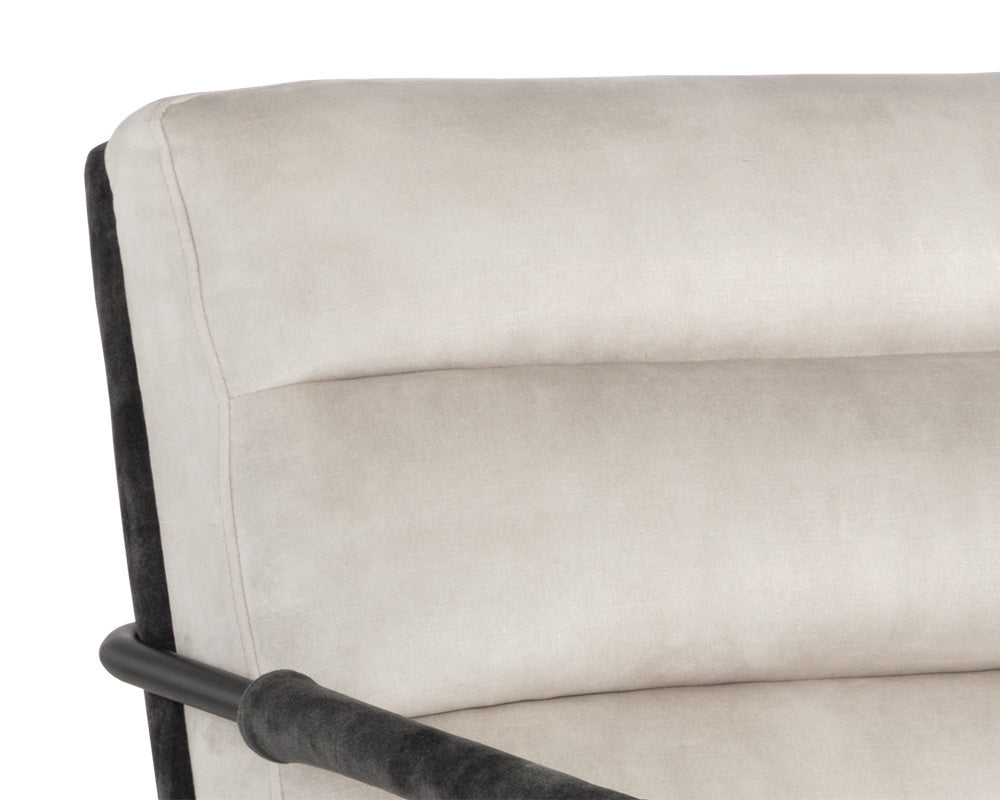 NAHLA TRISTEN LOUNGE CHAIR - NONO CREAM / NONO DARK GREEN