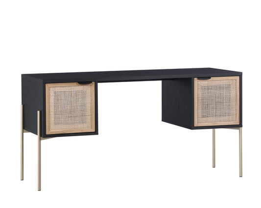 NAHLA AVIDA DESK - GOLD - BLACK/NATURAL