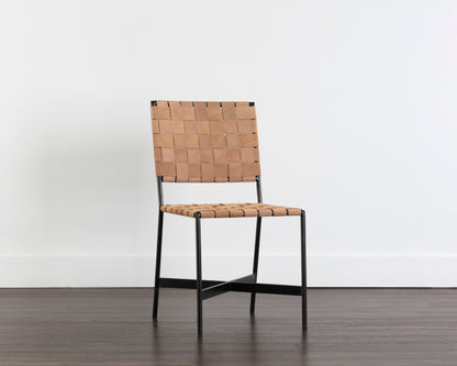 NAHLA OMARI DINING CHAIR - SUEDE LIGHT TAN LEATHER