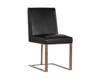 NAHLA DEAN DINING CHAIR - ANTIQUE BRASS - CANTINA BLACK