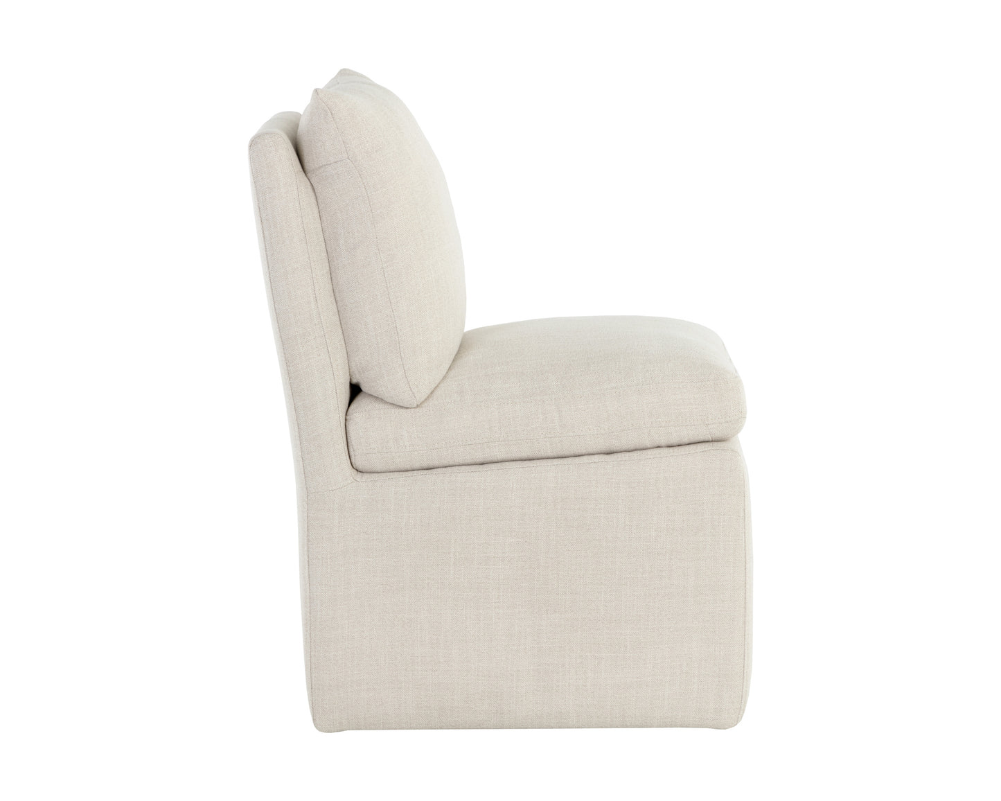 NAHLA GLENROSE WHEELED DINING CHAIR - EFFIE LINEN