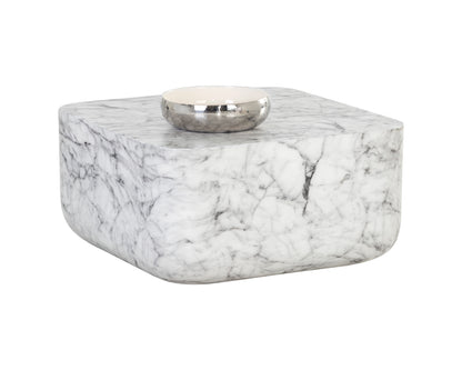 NAHLA STRUT COFFEE TABLE - MARBLE LOOK