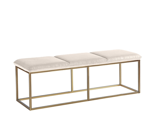 NAHLA ALLEY BENCH - BURNISHED BRASS - PICCOLO PROSECCO