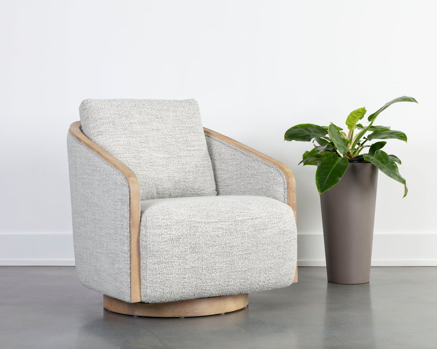 NAHLA TASIA SWIVEL LOUNGE CHAIR - MERINO COTTON