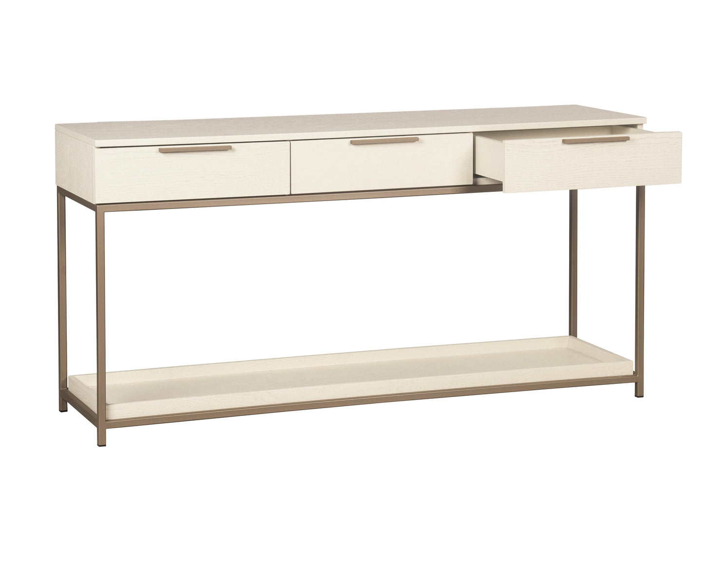 NAHLA REBEL CONSOLE TABLE WITH DRAWERS - CHAMPAGNE GOLD - CREAM