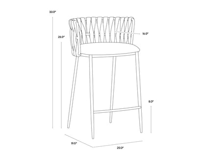 NAHLA SARAI COUNTER STOOL - BELFAST HEATHER GREY