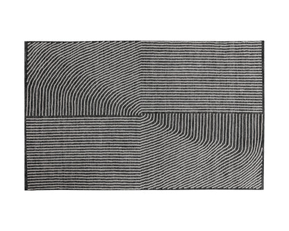 NAHLA SERENE HAND-WOVEN RUG - BLACK / WHITE - 5' X 8'