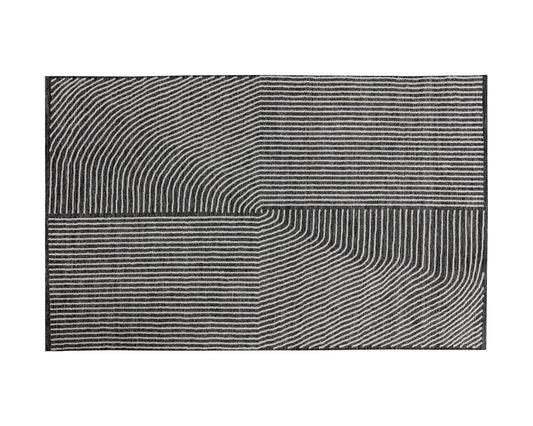 NAHLA SERENE HAND-WOVEN RUG - BLACK / WHITE - 5' X 8'