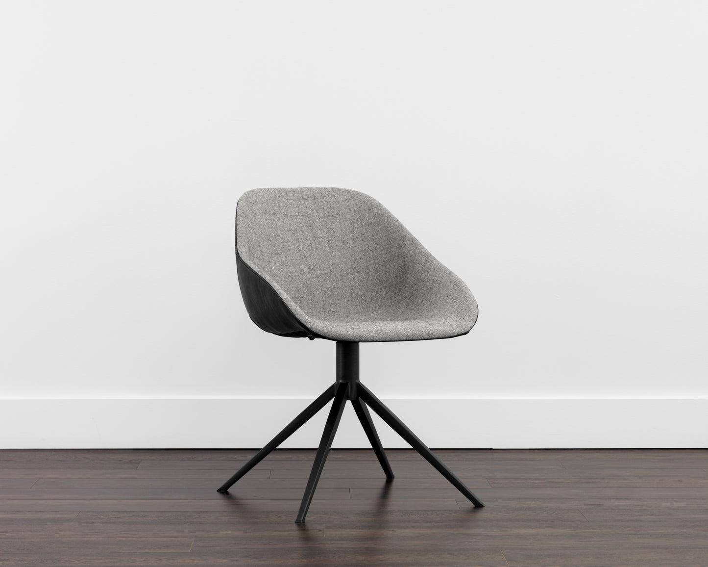 NAHLA MCCOY SWIVEL DINING CHAIR - NOVEMBER GREY / NIGHTFALL BLACK