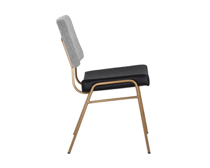 NAHLA BRINLEY DINING CHAIR - GOLD - NIGHTFALL BLACK / CHACHA GREY