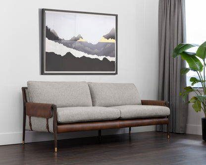 NAHLA MAUTI SOFA - BROWN - VAULT FOG / BRAVO COGNAC