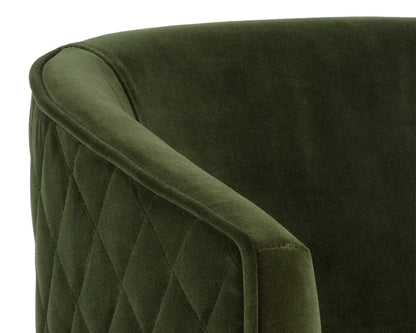 NAHLA CORNELLA DINING ARMCHAIR - FOREST GREEN