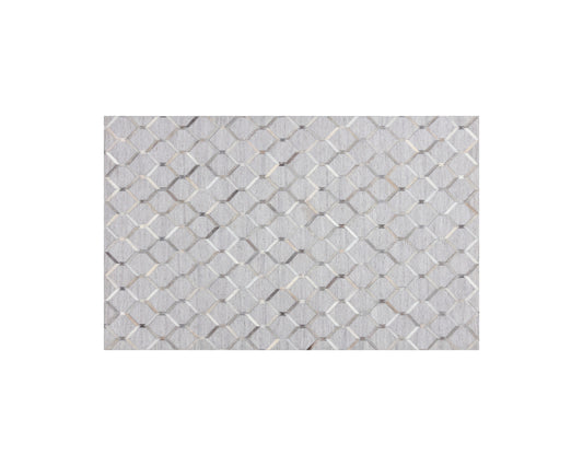 NAHLA BORDEAUX HAND-MADE RUG - IVORY / GREY - 5' X 8'