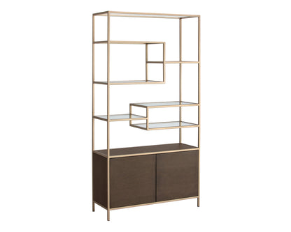 NAHLA STAMOS BOOKCASE - GOLD - RAW UMBER