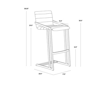 NAHLA WEBBER BARSTOOL - BRAVO COGNAC