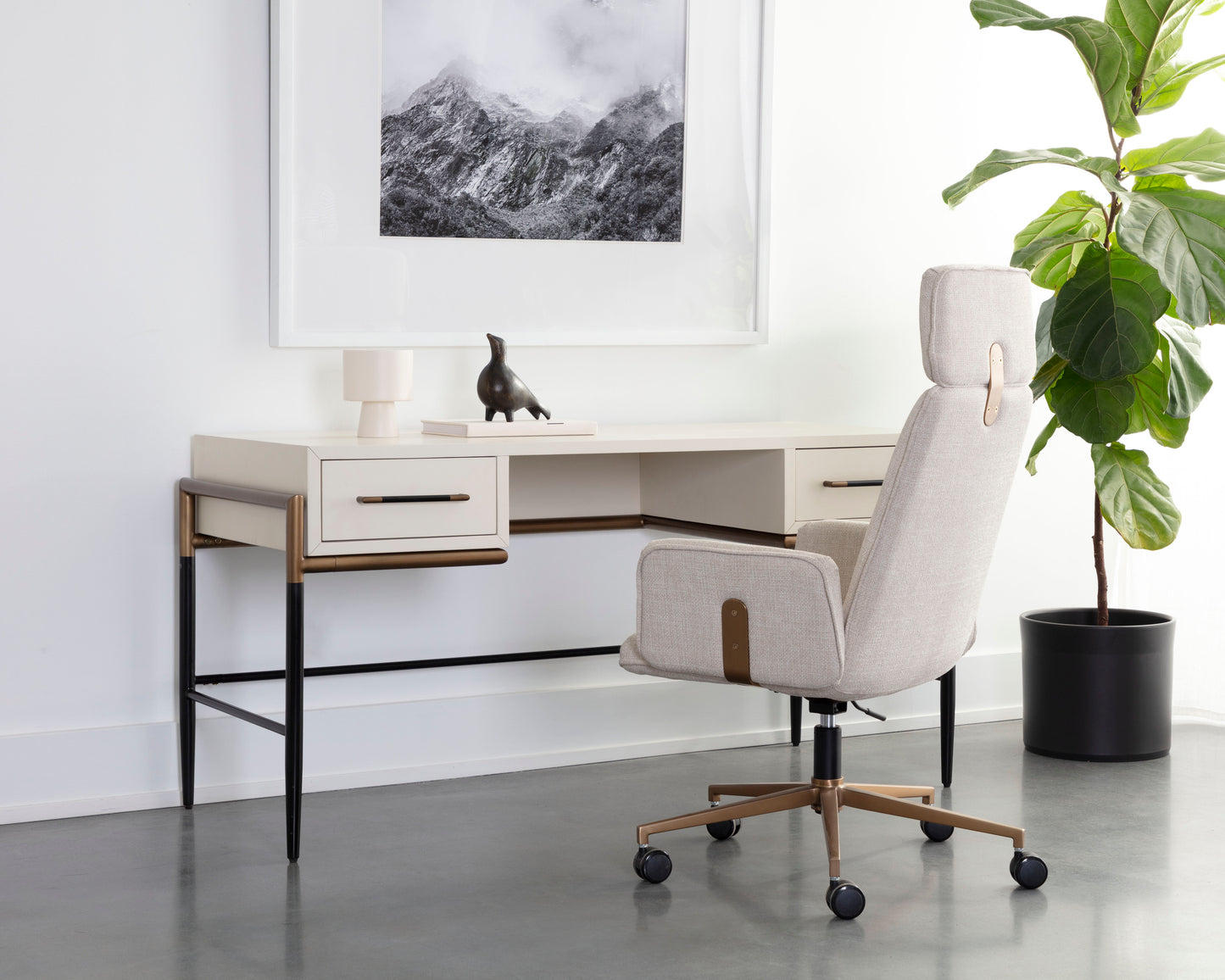 NAHLA WELDRICK DESK - OYSTER