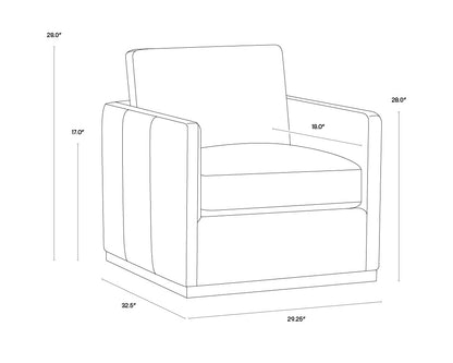 NAHLA PORTMAN SWIVEL LOUNGE CHAIR - EFFIE LINEN