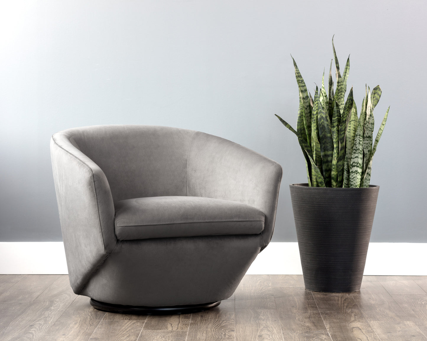 NAHLA TREVISO SWIVEL LOUNGE CHAIR - ANTONIO CHARCOAL