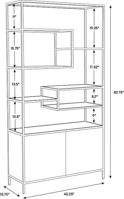 NAHLA STAMOS BOOKCASE - BLACK - CHARCOAL GREY