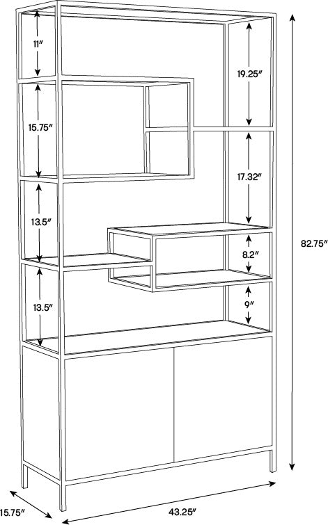 NAHLA STAMOS BOOKCASE - BLACK - CHARCOAL GREY