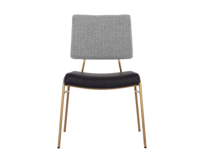 NAHLA BRINLEY DINING CHAIR - GOLD - NIGHTFALL BLACK / CHACHA GREY