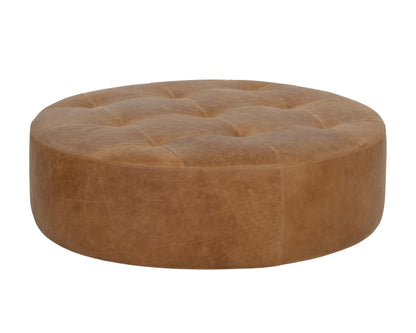 NAHLA NILDA OTTOMAN - CAMEL LEATHER