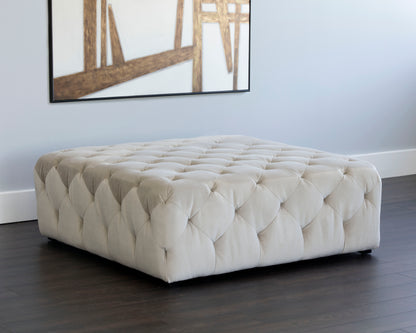 NAHLA MILLIE TUFTED OTTOMAN - PICCOLO PROSECCO