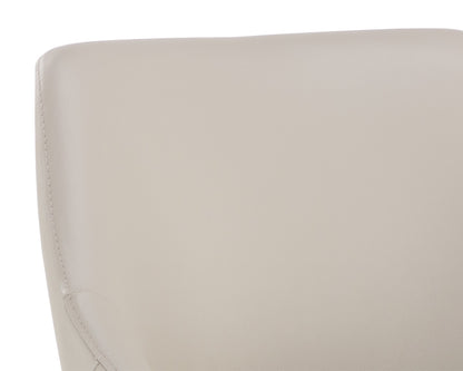 NAHLA GALEN DINING ARMCHAIR - LINEA LIGHT GREY LEATHER