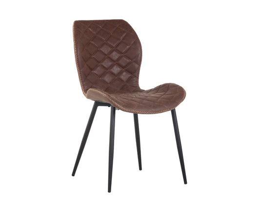 NAHLA LYLA DINING CHAIR - BLACK - ANTIQUE BROWN