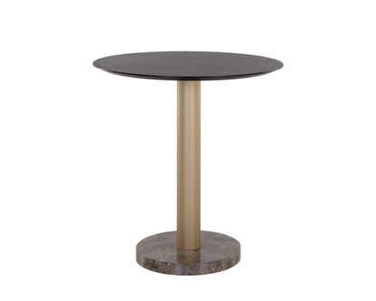 NAHLA MONACO COUNTER TABLE - GOLD - GREY MARBLE / CHARCOAL GREY