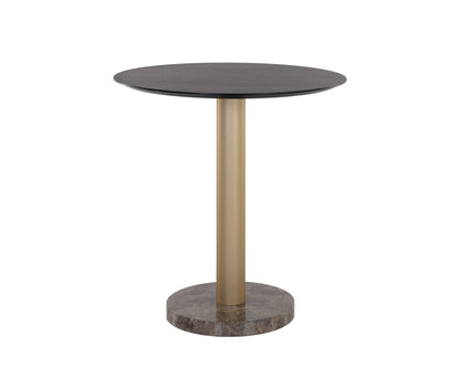 NAHLA MONACO COUNTER TABLE - GOLD - GREY MARBLE / CHARCOAL GREY